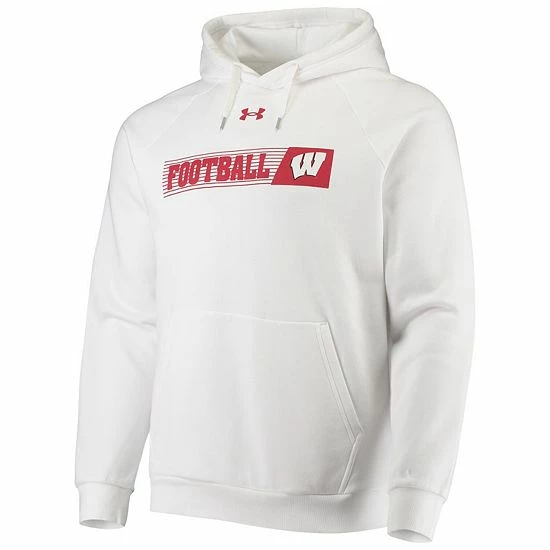 Men's Under Armour White Wisconsin Badgers 2021 Sideline Football All-Day Raglan Pullover Hoodie 3 Men's Under Armour White Wisconsin Badgers 2021 Sideline Football All-Day Raglan Pullover Hoodie - Image 3