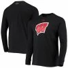 Men's Under Armour Black Wisconsin Badgers School Logo Long Sleeve T-Shirt
