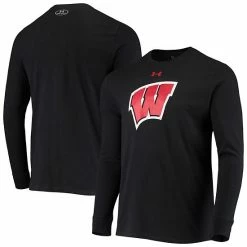 Men's Under Armour Black Wisconsin Badgers School Logo Long Sleeve T-Shirt