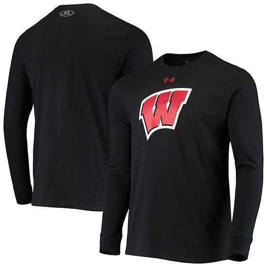 Men's Under Armour Black Wisconsin Badgers School Logo Long Sleeve T-Shirt 1 Men's Under Armour Black Wisconsin Badgers School Logo Long Sleeve T-Shirt