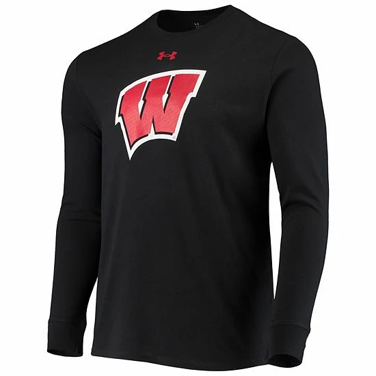 Men's Under Armour Black Wisconsin Badgers School Logo Long Sleeve T-Shirt 2 Men's Under Armour Black Wisconsin Badgers School Logo Long Sleeve T-Shirt - Image 2