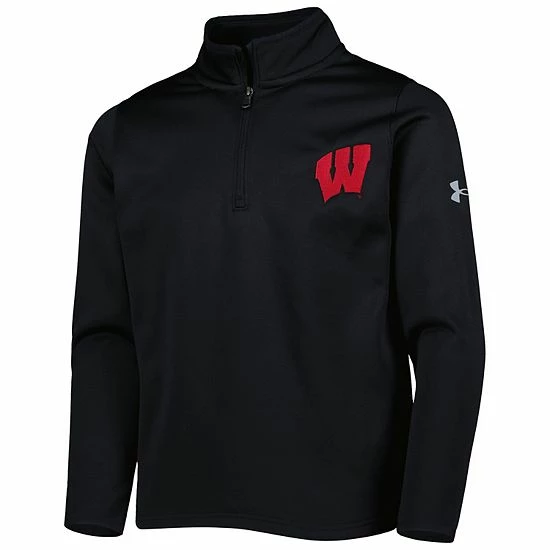 Youth Under Armour Black Wisconsin Badgers Fleece Quarter-Zip Jacket 3 Youth Under Armour Black Wisconsin Badgers Fleece Quarter-Zip Jacket - Image 3