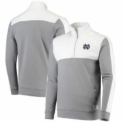 Men's Under Armour White Notre Dame Fighting Irish Game Day All Day Fleece Half-Zip Jacket