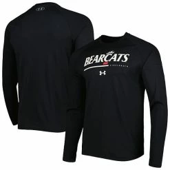Men's Under Armour Black Cincinnati Bearcats Performance Raglan Long Sleeve T-Shirt