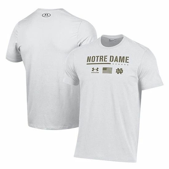 Men's Under Armour White Notre Dame Fighting Irish Freedom Performance T-Shirt 2 Men's Under Armour White Notre Dame Fighting Irish Freedom Performance T-Shirt - Image 2