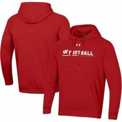 Men's Under Armour Red Wisconsin Badgers Sideline Football All Day Raglan Pullover Hoodie