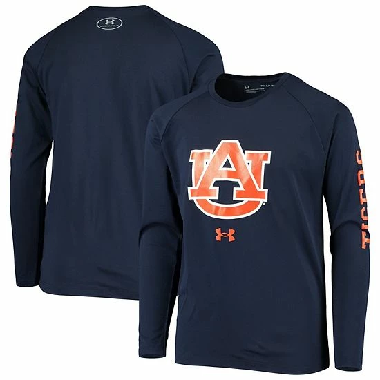 Youth Under Armour Navy Auburn Tigers 2-Hit Raglan Performance Long Sleeve T-Shirt 2 Youth Under Armour Navy Auburn Tigers 2-Hit Raglan Performance Long Sleeve T-Shirt - Image 2