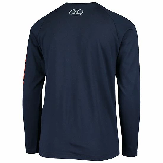 Youth Under Armour Navy Auburn Tigers 2-Hit Raglan Performance Long Sleeve T-Shirt 4 Youth Under Armour Navy Auburn Tigers 2-Hit Raglan Performance Long Sleeve T-Shirt - Image 4