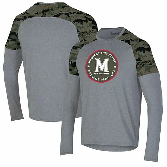 Men's Under Armour Heathered Gray/Camo Maryland Terrapins Freedom Long Sleeve T-Shirt 1 Men's Under Armour Heathered Gray/Camo Maryland Terrapins Freedom Long Sleeve T-Shirt