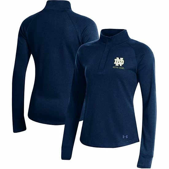 Women's Under Armour Navy Notre Dame Fighting Irish Double-Knit Jersey Quarter-Snap Pullover Jacket 1 Women's Under Armour Navy Notre Dame Fighting Irish Double-Knit Jersey Quarter-Snap Pullover Jacket