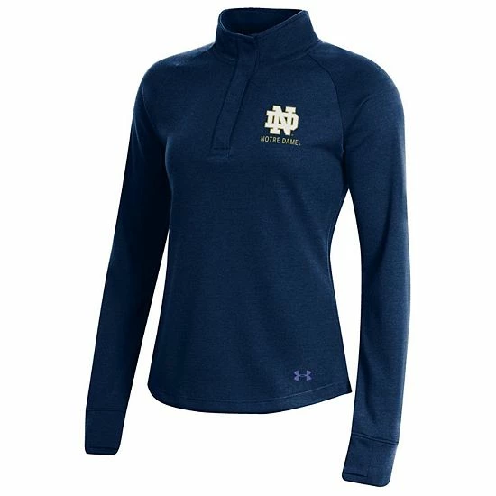 Women's Under Armour Navy Notre Dame Fighting Irish Double-Knit Jersey Quarter-Snap Pullover Jacket 3 Women's Under Armour Navy Notre Dame Fighting Irish Double-Knit Jersey Quarter-Snap Pullover Jacket - Image 3